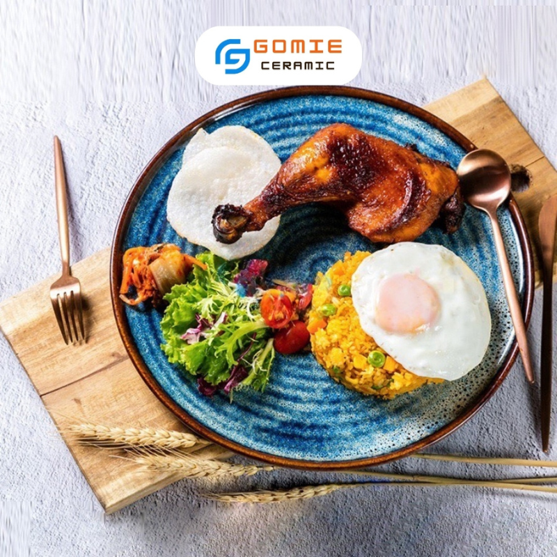 Đĩa Gốm Tròn Kim Cương D26 Men Xanh Hỏa: Sự Lựa Chọn Sang Trọng Cho Nhà Hàng 3 6 2