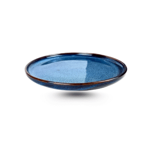 Khay Tròn Phẳng Men Hỏa Biến Xanh Sóng Biển D24