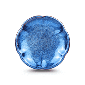 Đĩa Viền Hoa Men Xanh Sóng Biển D20 – Gốm Sứ Thủ Công Bát Tràng