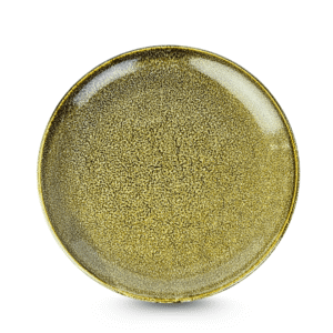 Đĩa Tròn D26 Men Hỏa Biến Gấm Vàng – Gốm Sứ Bát Tràng Cao Cấp