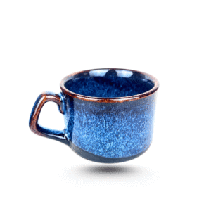 Cốc Capuchino Gốm Bát Tràng Men Xanh Sóng Biển Hỏa Biến – Thiết Kế Nhỏ Gọn, Giữ Nhiệt Tốt