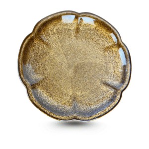 Đĩa Viền Hoa Men Nâu Tuyết D25 – Gốm Sứ Thủ Công Bát Tràng