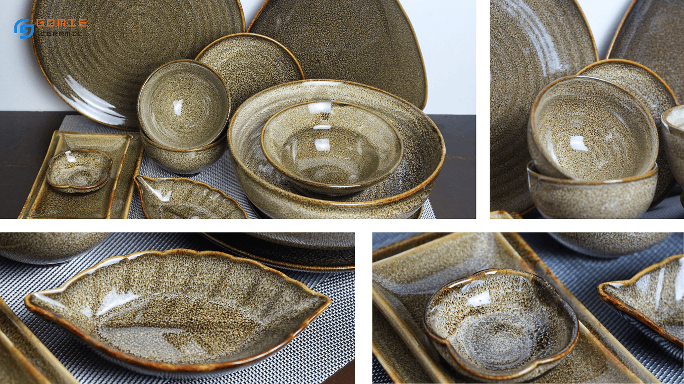 Bộ bát ăn gốm men hỏa biến theo phong thủy 