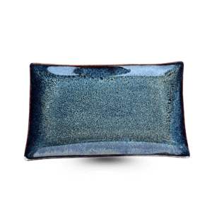 Đĩa Chữ Nhật S4 Men Sapphire – Gốm Sứ Hỏa Biến Bát Tràng