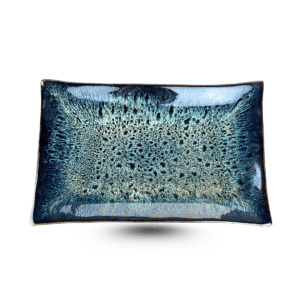 Đĩa Chữ Nhật S5 Men Sapphire – Gốm Sứ Hỏa Biến Bát Tràng