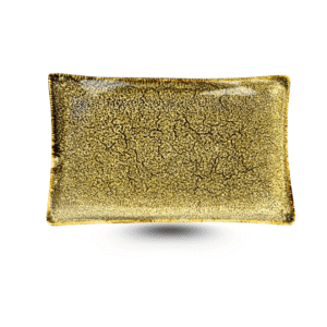 Đĩa Chữ Nhật S4 Gấm Vàng – Gốm Sứ Hỏa Biến Bát Tràng