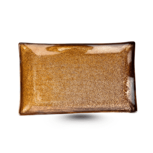 Đĩa Chữ Nhật S4 Nâu Tuyết – Gốm Sứ Hỏa Biến Bát Tràng