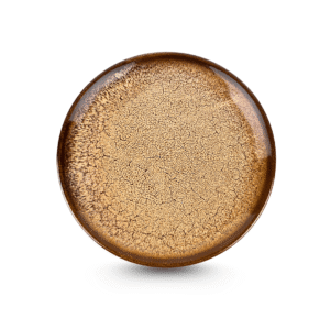 Đĩa Tròn D22 Men Hỏa Biến Nâu Tuyết – Gốm Sứ Bát Tràng Cao Cấp