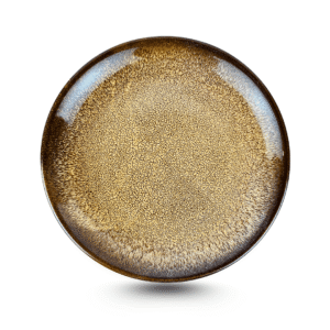 Đĩa Tròn D24 Men Hỏa Biến Nâu Tuyết – Gốm Sứ Bát Tràng Cao Cấp