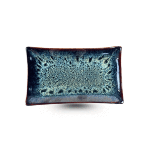 Đĩa Chữ Nhật S2 Men Sapphire – Gốm Sứ Hỏa Biến Bát Tràng