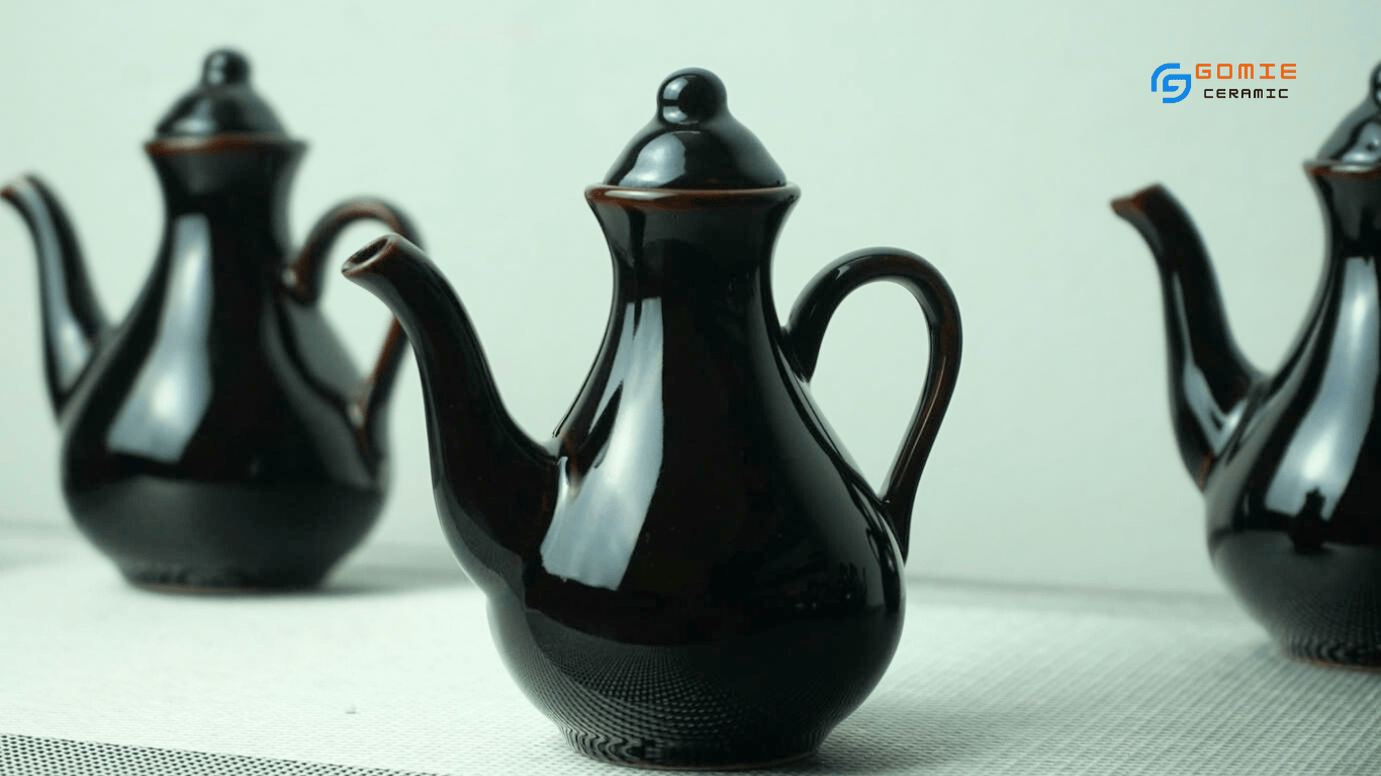 Bộ ấm gia vị gốm men hỏa biến theo phong thủy