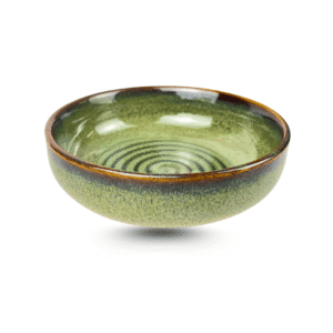 Bát Cơm Cạn Men Rêu D13H5 - Gốm Sứ Bát Tràng Cao Cấp