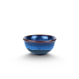 Bát Chấm Tròn Hỏa Biến Men Xanh Sóng Biển D8H4 – Gốm Sứ Bát Tràng Cao Cấp