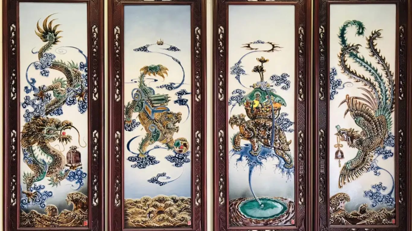 Họa tiết gốm sứ tứ linh