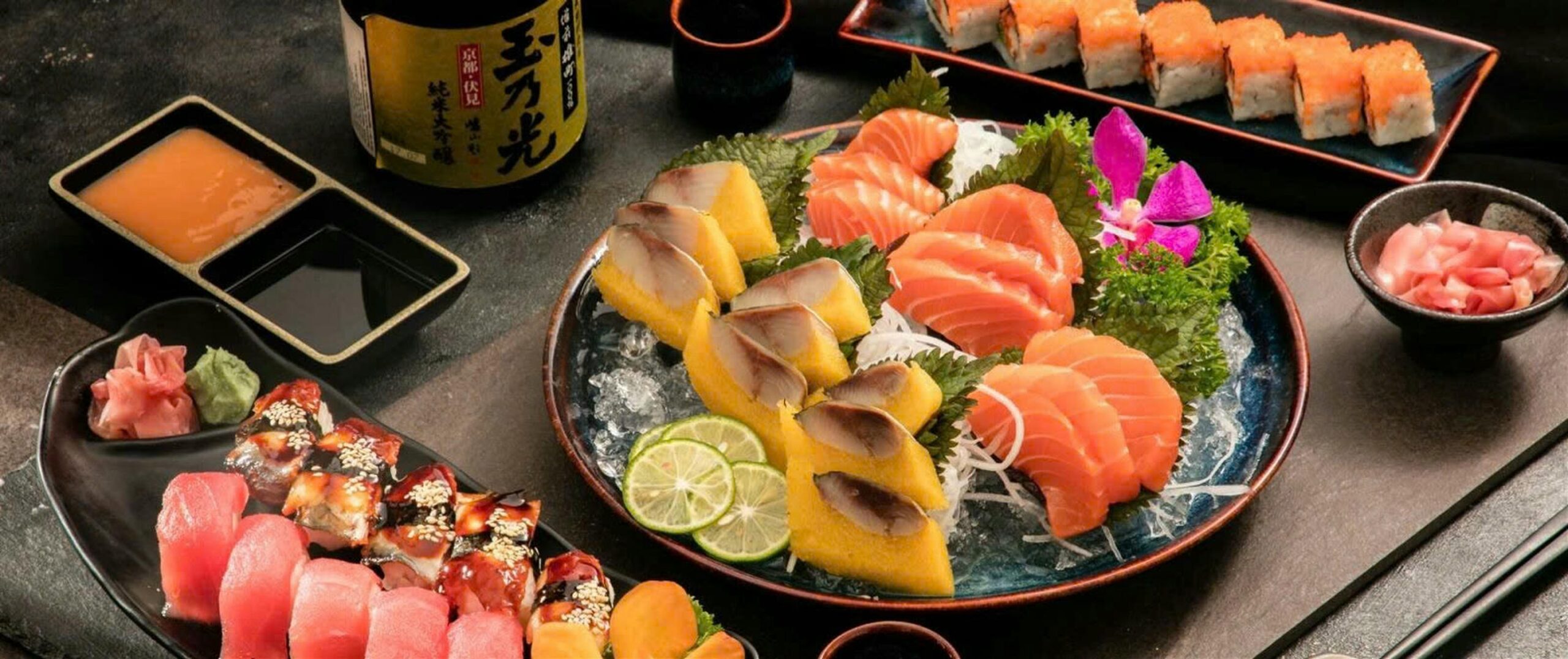 Đĩa gốm sushi men hỏa biến