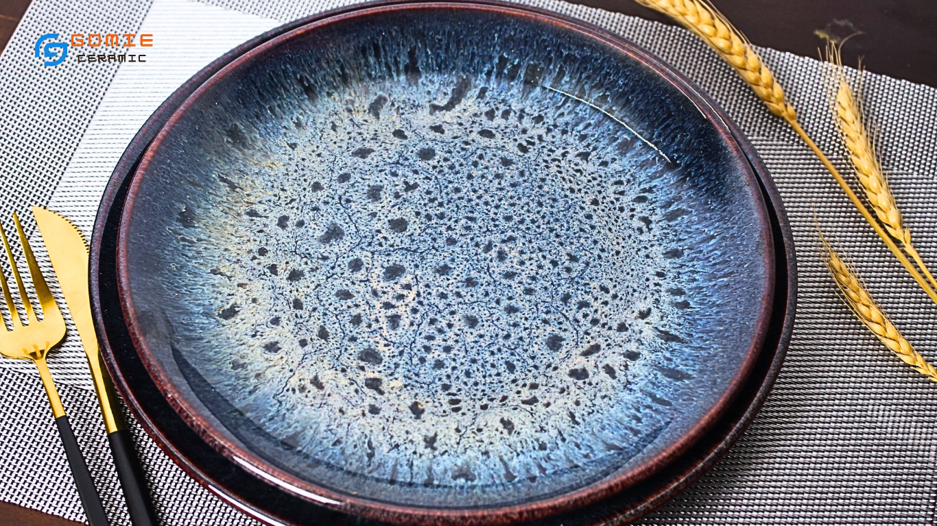 Đĩa gốm sứ men hỏa biến cho nhà hàng