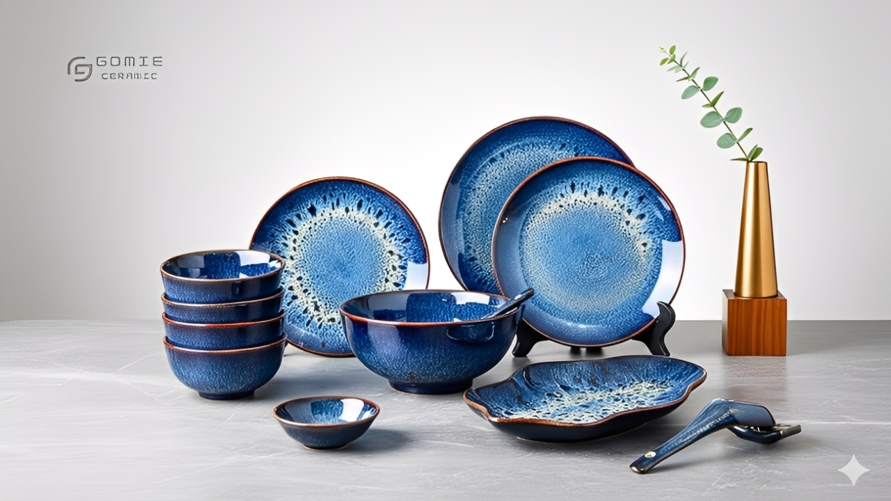 Bộ đồ ăn gốm sứ men hỏa biến 2025