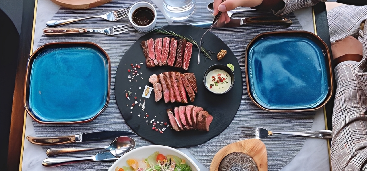 Bộ đồ ăn gốm sứ men hỏa biến nhà hàng