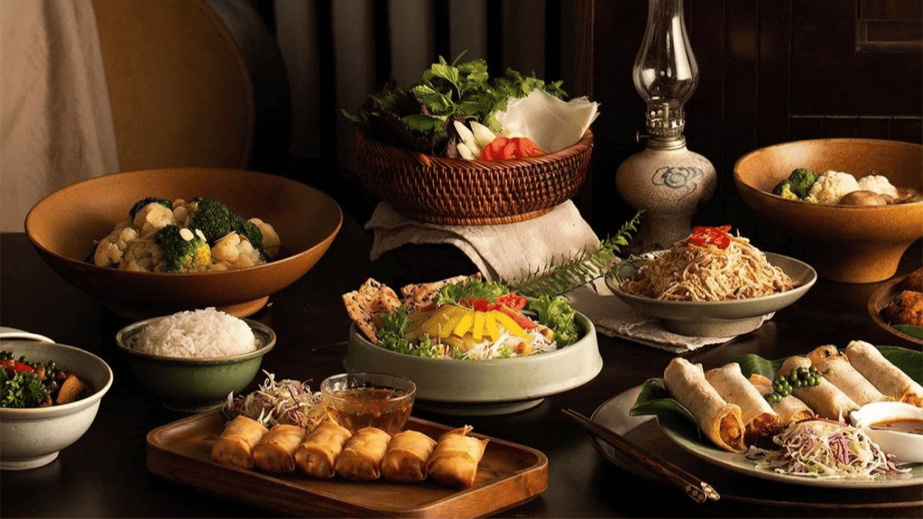 Bộ đồ ăn nhà hàng chay Vị Lai