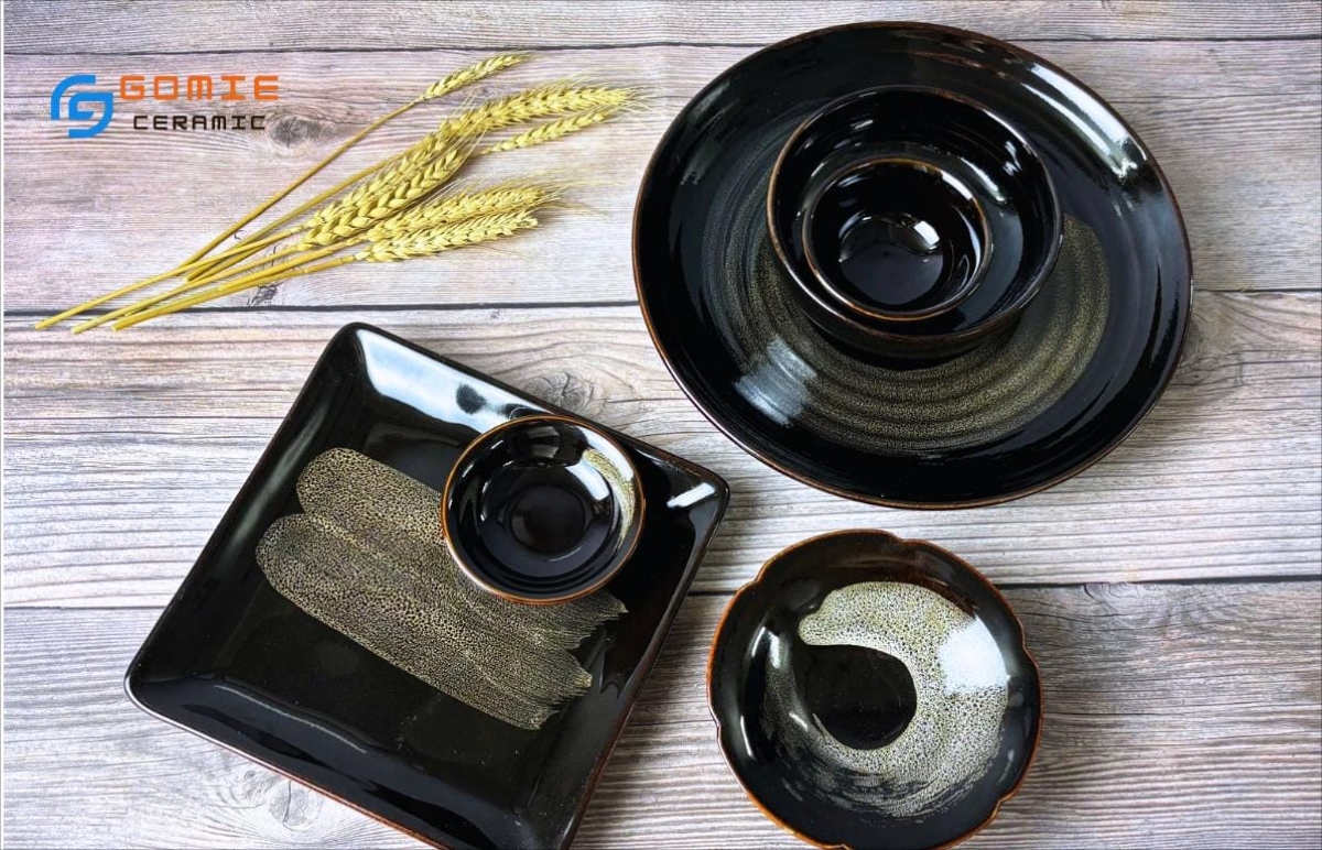 đĩa gốm nhà hàng men cánh gián (1)