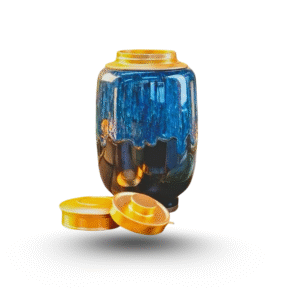 Hũ đựng trà saphire hỏa biến, bình đựng trà, lọ đựng chè cao cấp Bát Tràng.