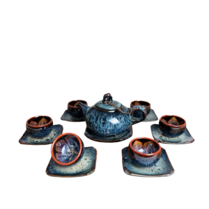 Bộ ấm trà men xanh saphire cao cấp