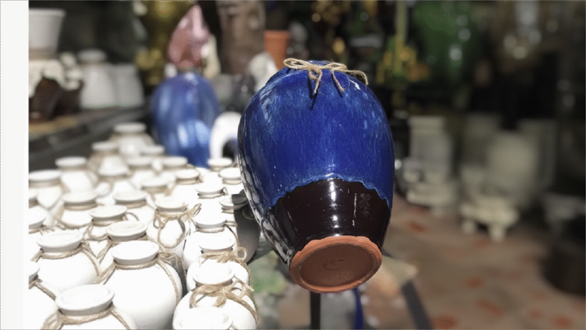 Bình gốm men hỏa biến