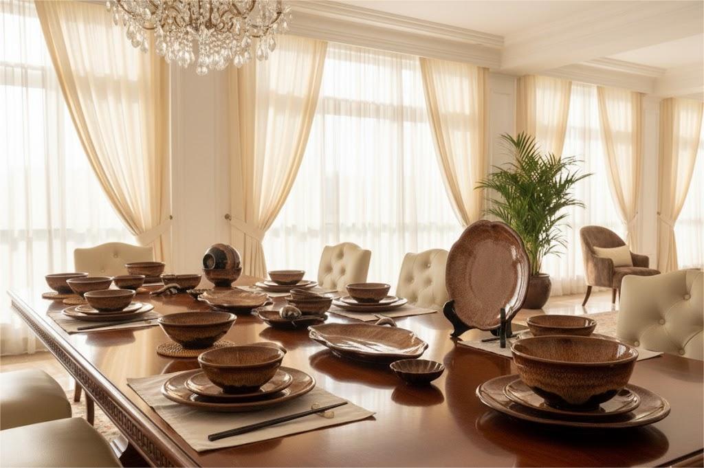 Bộ bát đĩa gốm men hỏa biến nhà Gomie Ceramic