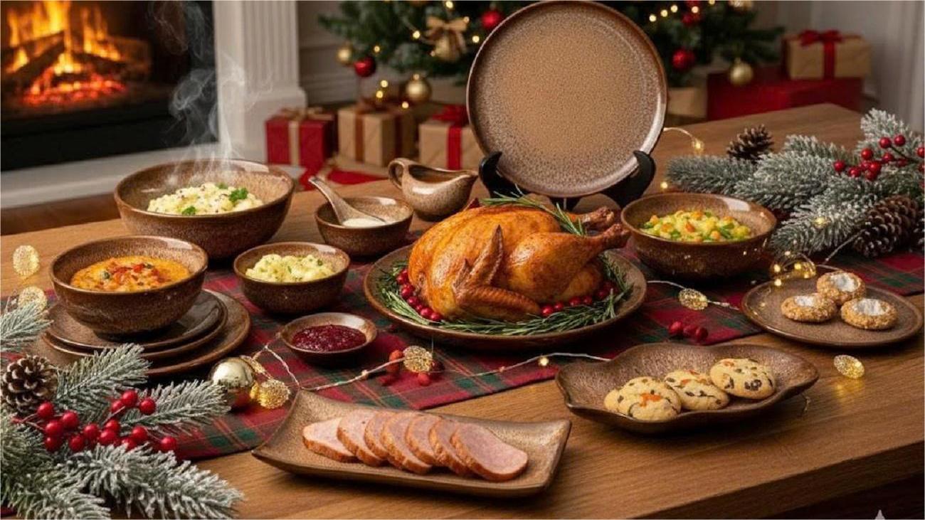 Qùa tặng giáng sinh bộ bát đĩa gốm hỏa biến